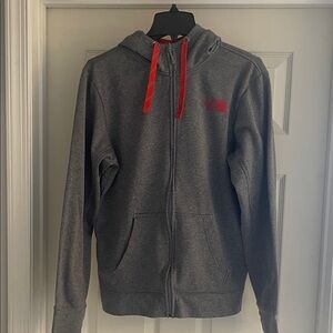 The North Face Gray and Red Hoodie